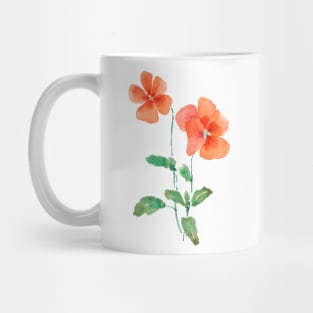 orange pansy watercolor Mug